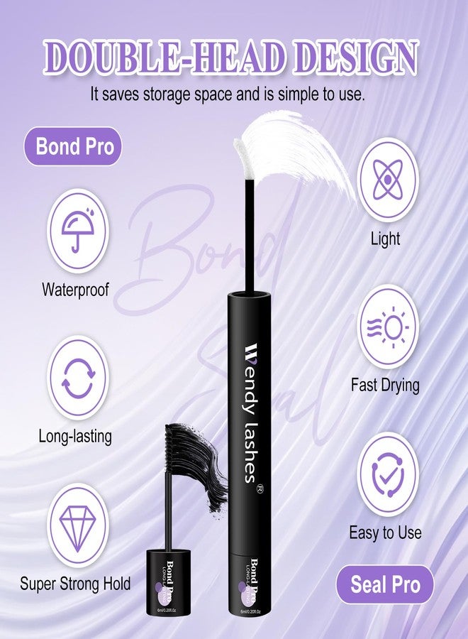 WENDY LASHES Wendy Upgraded Lash Cluster Glue: Lash Bond and Seal Pro Waterproof, Strong & Flexible Hold, Long-Lasting 72H, Gentle Low Odor, Quick-Dry, Eyelash Glue Bond Pro+Seal Pro（6ml+6ml） - Image 2